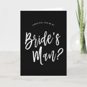 Brautmannanforderung | Weißes Skript anpassbar Karte (Vorderseite)