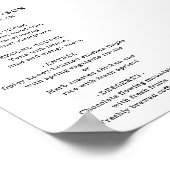 Brautmenü im digitalen Format mit staubigen lila S Poster (Ecke)