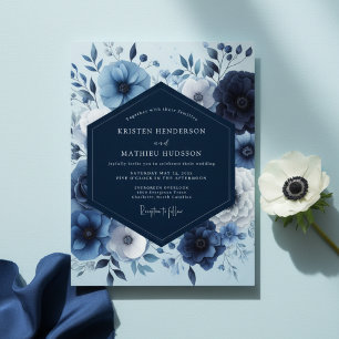 Brautmode Navy Floral Enchantment Einladung