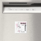 Brautmode Rosa Junggesellinnenabschied Datum Name Magnet (In Situ (Geschirrspüler))