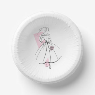 Brautmode Rosa  Pappteller
