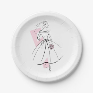 Brautmode Rosa Pappteller