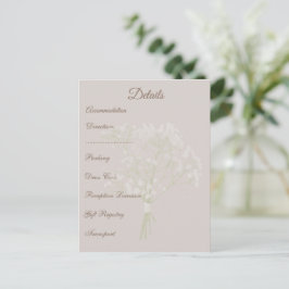 Brautmodenschau Rosenhochzeit Details, Gästeinform Postkarte