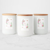 Brautmonogramm mit rosa Band  Lebensmitteletikett (Flaschen)