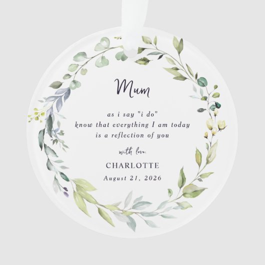 Brautmutter-Andenken-Schmuck Ornament (Vorderseite)