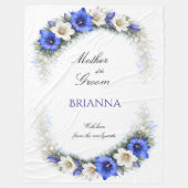 Brautmutter-Anemonen-Kranz Hochzeitsgeschenk Fleecedecke (Vorderseite)