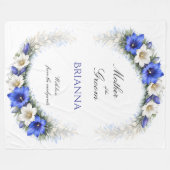 Brautmutter-Anemonen-Kranz Hochzeitsgeschenk Fleecedecke (Vorderseite (Horizontal))