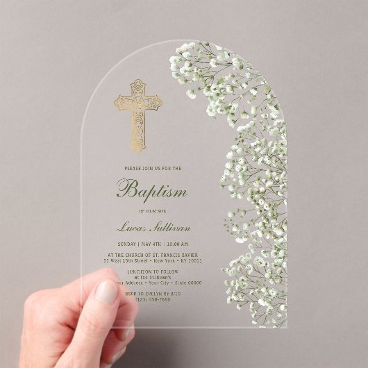 Brautmutter Atem Bogen Taufe Acryleinladungen (Insitu (Handheld))