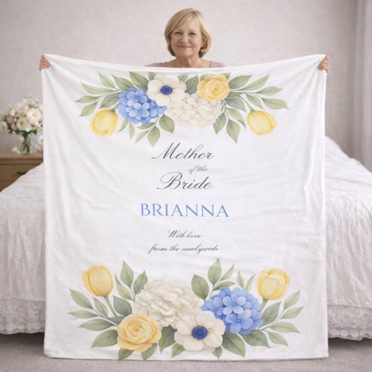 Brautmutter Blau Elfenbein Hochzeitsgeschenk Fleecedecke