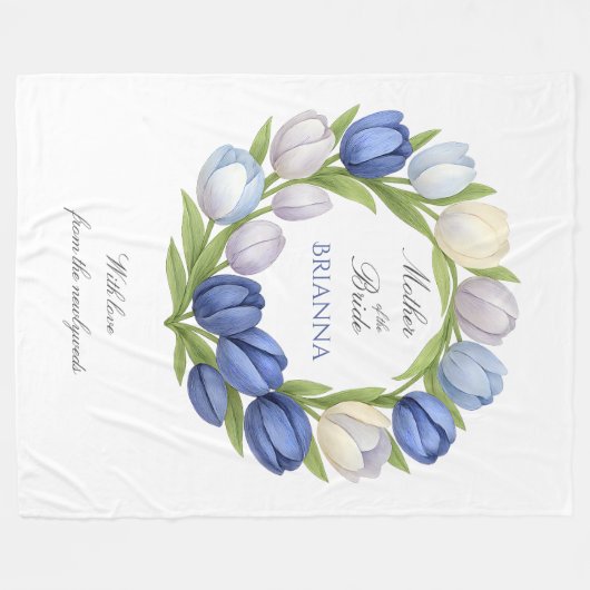 Brautmutter Blaue Tulpen Hochzeitsgeschenk Fleecedecke (Vorderseite (Horizontal))