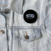 Brautmutter Blaues Blumen-Toile Übereinstimmend Button (Beispiel)