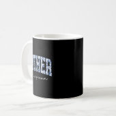 Brautmutter Blaues Blumen-Toile Übereinstimmend Kaffeetasse (Vorderseite Links)