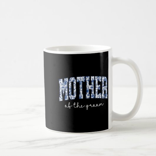 Brautmutter Blaues Blumen-Toile Übereinstimmend Kaffeetasse (Rechts)