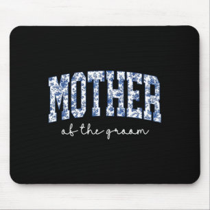Brautmutter Blaues Blumen-Toile Übereinstimmend Mousepad