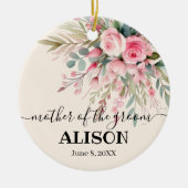 Brautmutter Blumen Hochzeitsandenken Keramik Ornament (Vorne)
