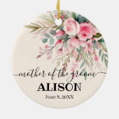 Brautmutter Blumen Hochzeitsandenken Keramik Ornament (Hinten)