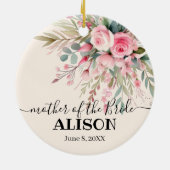 Brautmutter Blumen Hochzeitsandenken Keramik Ornament (Hinten)