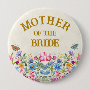 Brautmutter Blumen Schmetterling Brautparty Button