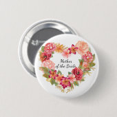 Brautmutter Blumenkranz Knopf Button (Vorne & Hinten)