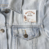 Brautmutter - Boho Terrakotta Weiße Blumen Button (Beispiel)