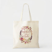 Brautmutter Boho Wasserfarbe Blumenkranz Tragetasche (Vorne)