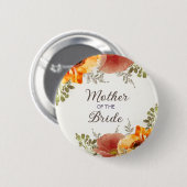 Brautmutter Burnt Orange Floral Button (Vorne & Hinten)