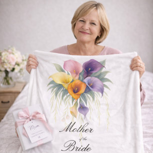 Brautmutter Calla Lilien Hochzeitsgeschenk  Fleecedecke