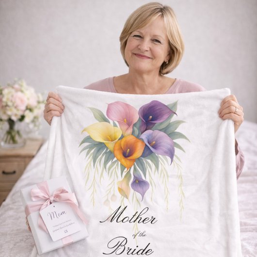 Brautmutter Calla Lilien Hochzeitsgeschenk Fleecedecke