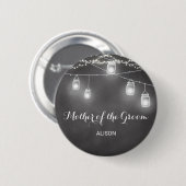 Brautmutter des Bräutigams Schwarz Weiß Hochzeitsk Button (Vorne & Hinten)