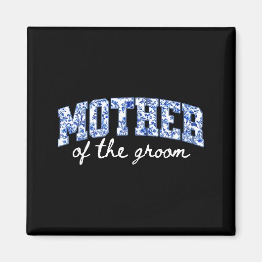 Brautmutter floral blau Chinoiserie Magnet (Vorne)