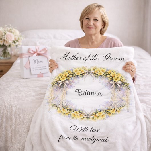 Brautmutter Freesien-Kranz Hochzeitsgeschenk  Fleecedecke
