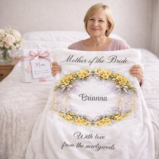 Brautmutter-Freesien-Kranz-Hochzeitsgeschenk  Fleecedecke