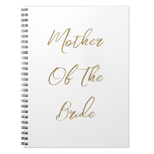 Brautmutter Hochzeitsgeschenk Favor Gold Schrift Notizblock