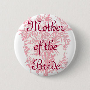 Brautmutter-Knopf auf rosa Blumenprint Button