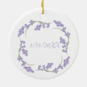Brautmutter Lavendel Blumenkranz Keramik Ornament (Hinten)