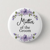 Brautmutter Lila Florale Hochzeit Button (Vorderseite)