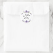 Brautmutter Lila Florale Hochzeit Runder Aufkleber (Tasche)