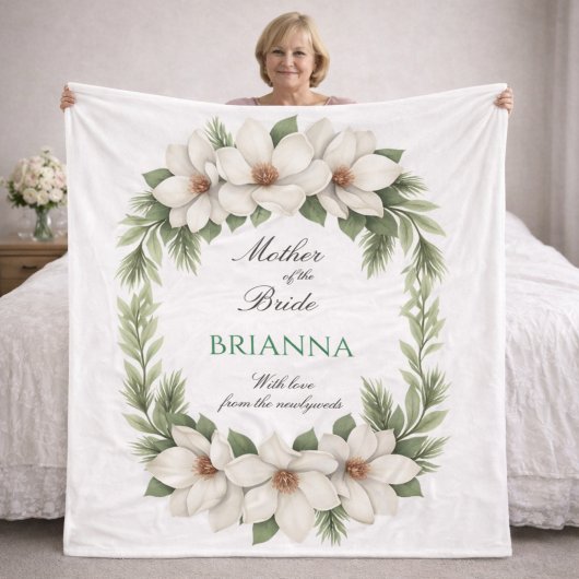 Brautmutter Magnolie Hochzeitsgeschenk   Fleecedecke