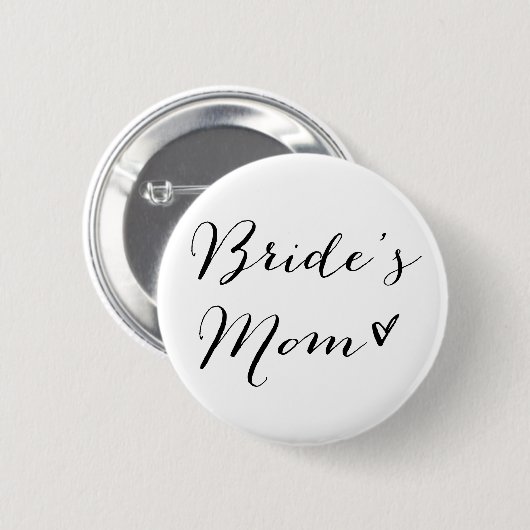 Brautmutter | Moderner Kalligrafie-Button Button (Vorne & Hinten)