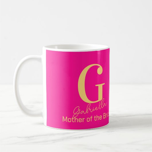 Brautmutter Modernes Monogramm Kaffeetasse (Links)