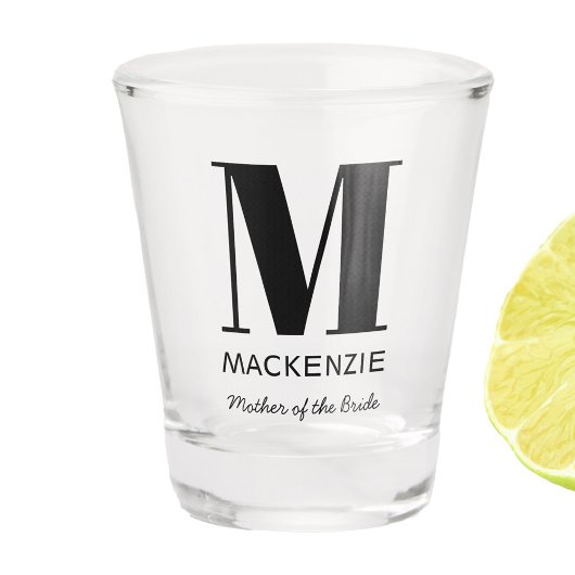 Brautmutter-Monogramm-Name Schnapsglas