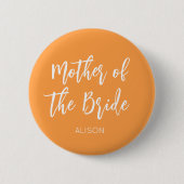 Brautmutter Orange Weiß Herbst Button (Vorderseite)