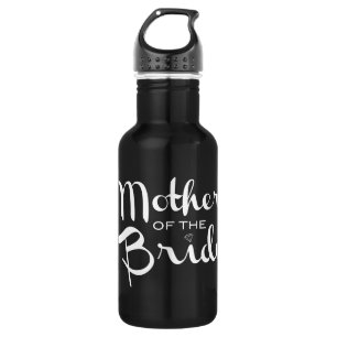 Brautmutter Retro-Schrift Weiß auf Schwarz Edelstahlflasche