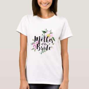 Brautmutter Rosa Florale Wasserfarben-Hochzeit T-Shirt