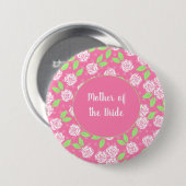 Brautmutter Rosa Grün Floral Button (Vorne & Hinten)