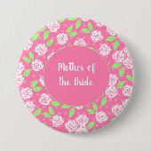Brautmutter Rosa Grün Floral Button (Vorderseite)