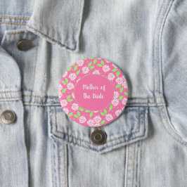 Brautmutter Rosa Grün Floral Button