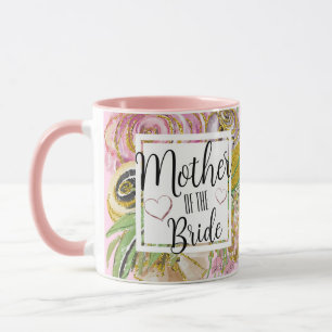 Brautmutter-Roségold-Glitter-Blumen-Tasse Tasse