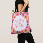 Brautmutter Rustikales Rosa Wasserfarben-Blumen Tasche (Von Nahem)