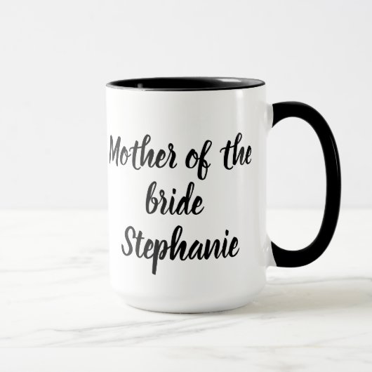 Brautmutter Schwarz Elegantes Skript Hochzeiten Tasse (Rechts)